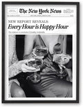 iHery Premium 12x16in Natural Black OAK Wood Trendy Every Hour is Happy Hour by iHery