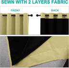 NICETOWN Full Shading Curtains 90" Long 2 Panels Set - Image 5