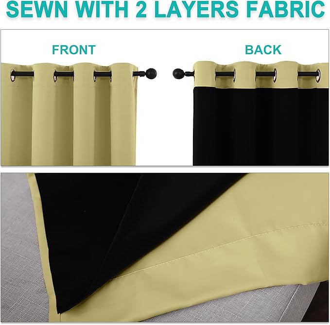 NICETOWN 100% Blackout Short Curtains - Image 5