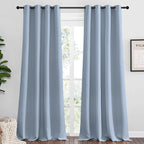 NICETOWN Vintage Blue Blackout Curtains 120 inches Length by NICETOWN