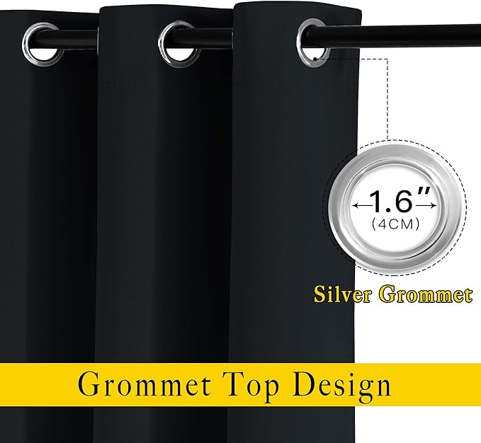 NICETOWN Black Out Dooway Curtain 80 inches Long, Grommet Thermal Insulated - Image 2
