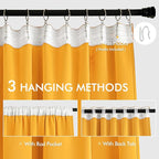 MIULEE Yellow Back Tab Blackout Curtains 120 Inch Long 2 Panels Set - Image 3