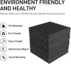 Focusound 52 Pack Black GreyAcoustic Foam Panels 1" x 12" x 12" Sound Proof - Image 3