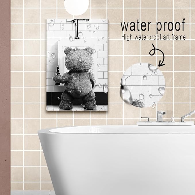 DIHSIEG 12x16 Canvas Wall Art funny bathroom wall art Print Poster Vintage - Image 3