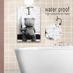 DIHSIEG 12x16 Canvas Wall Art funny bathroom wall art Print Poster Vintage - Image 3
