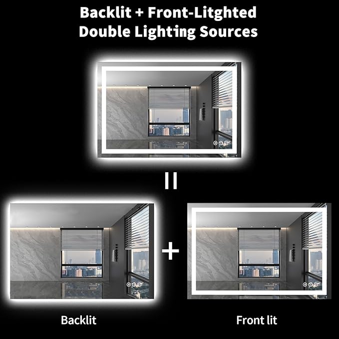 LOAAO 48X32 LED Bathroom Mirror - Image 5