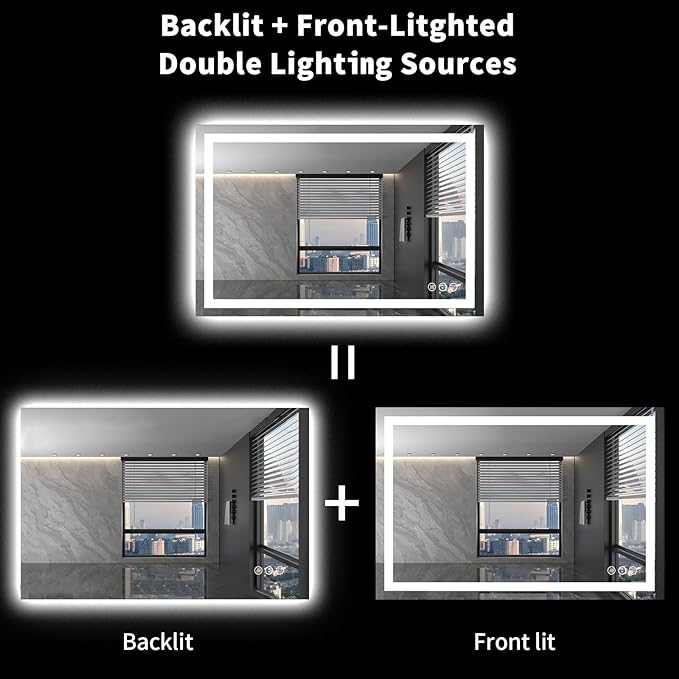 LOAAO 40X32 LED Bathroom Mirror - Image 6