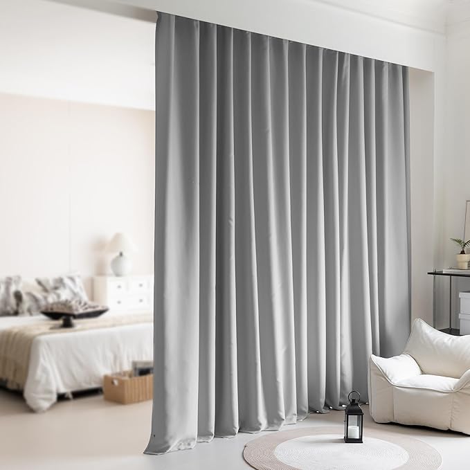 Room Divider Curtains, Back Tab Blackout Privacy Room Thermal Insulated Theater by KNEOQIT