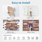 COMSTICKC 3D Red Faux Brick Wall Panel Peel and Stick Wall Covering, 3D Brick - Image 8