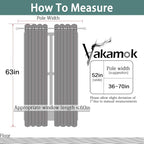 Yakamok 63 Inches Long Dark Gray 100% Blackout Curtains, Noise Reducing Window - Image 8