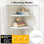 Alsonerbay White Corner Shelf Wall Mount, Large Wooden Shelves - Image 4