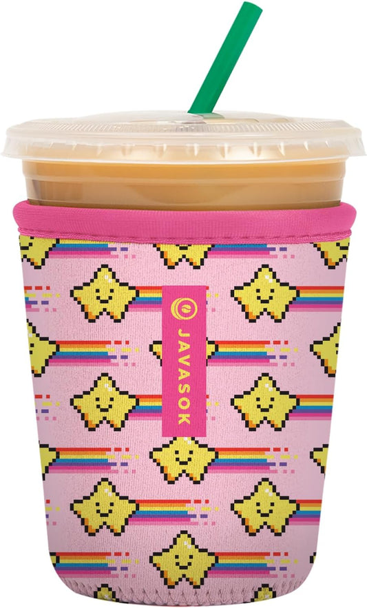 Sok It JavaSok Iced Coffee & Cold Soda Insulated Neoprene Cup Sleeve (Super Star, Small: 16-20oz)