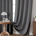 CUCRAF Light Grey Blackout Curtains 96 inch Length 2 Panels Set, Rod Pocket - Image 5