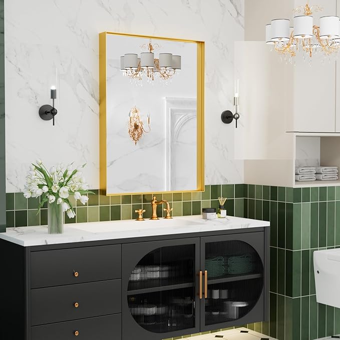 22x30 Inch Gold Bathroom Mirrors - Image 6