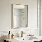 Bathroom Mirror for Wall, 16x24 Inch Metal Framed Mirror, Brushed Gold - Image 4