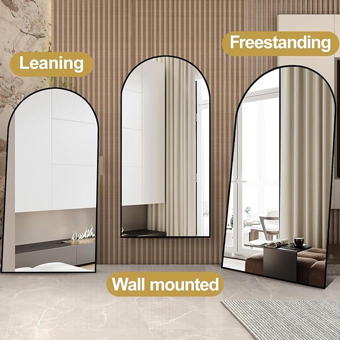 Dewfig Arched Full Length Mirror, Full Body Mirrors - Image 5