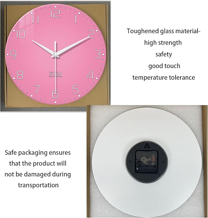 XNM Minimalist Bedroom Clock for Teen Girls Pink Analog Clock Battery Operated - Image 6