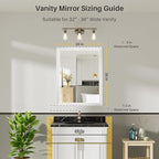 28x36 Inch White Bathroom Mirror - Image 2