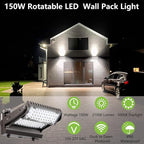Dusk to Dawn 150W Rotatable LED Wall Pack Light, 5000K 21000LM 800-1000W - Image 2