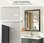 Briivue 36x30 Inch Black Bathroom Mirror - Image 8