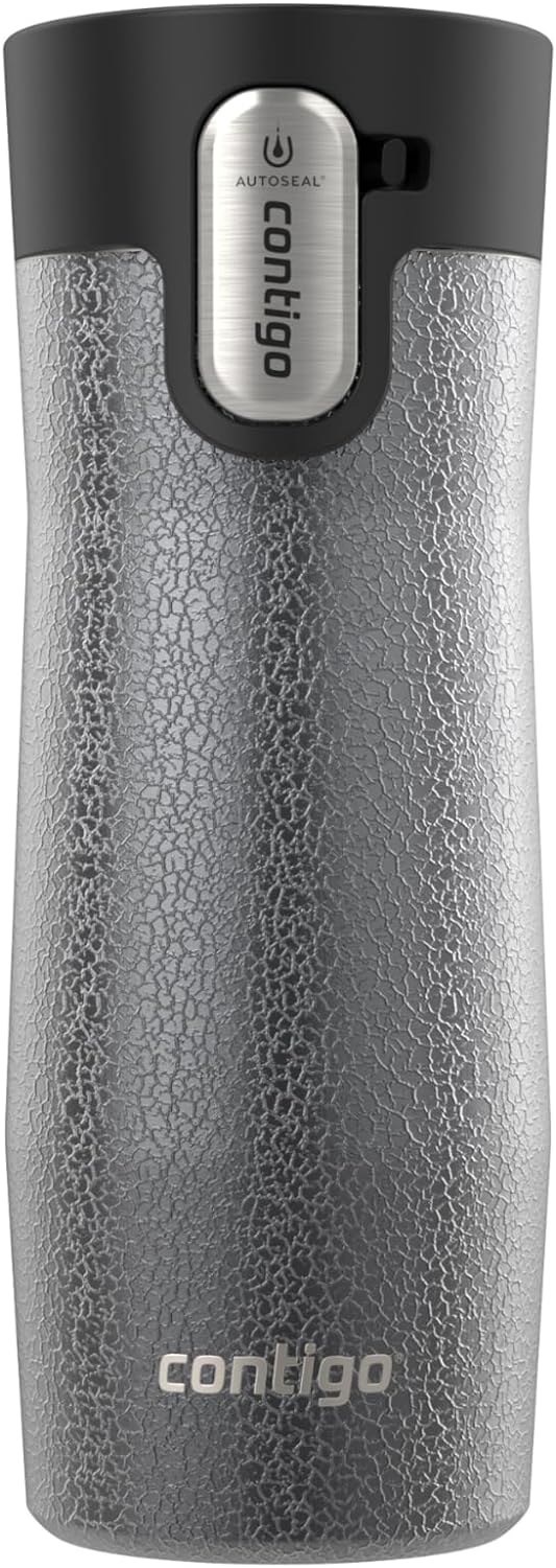 Contigo AUTOSEAL West Loop Vacuum-Insulated Stainless Steel Travel Mug with Easy-Clean Lid 16 oz Crystal Sake