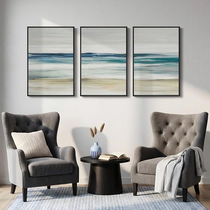 Framed Abstract Coastal Wall Art - Image 8