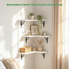 NATURE'S SOURCE Corner Floating Shelves Set of 3, Corner Shelves Wall Mounted - Image 5