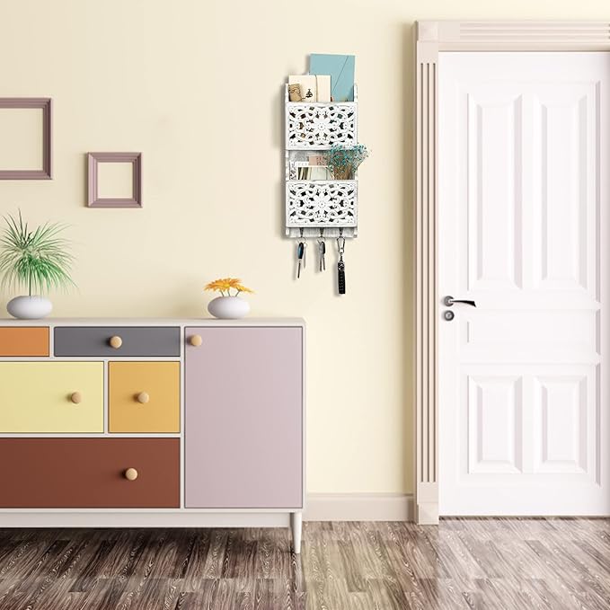 Key and Mail Holder for Wall Mail Holder for Wall, 2-Slot Mails Organizer - Image 7