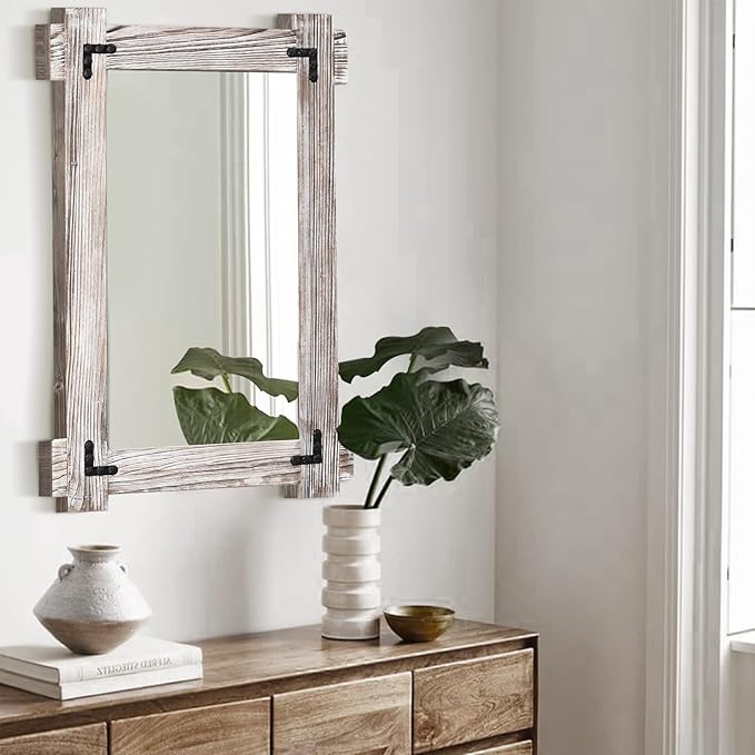 MeMoreCool White Farmhouse Bathroom Mirror 24x36 Inch, Wood Framed Decorative - Image 9
