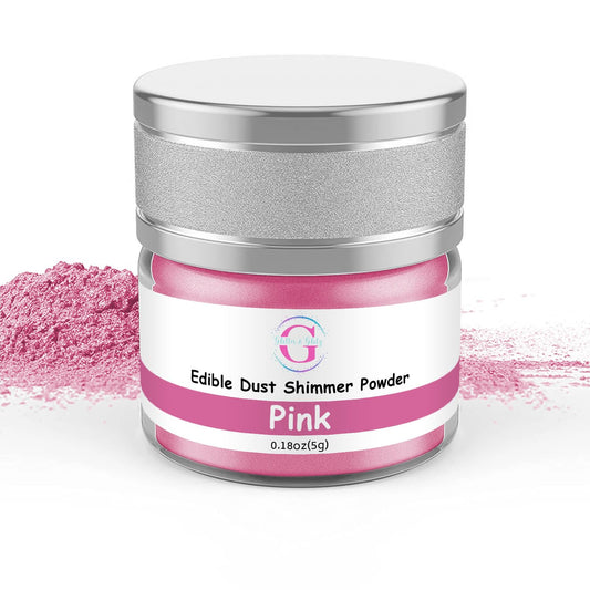 Glitter & Glitz Edible Glitter for Drinks - Premium Drink Glitter Edible Dust for Cocktails, Baking, Brew, Champagne - Luster Dust and Cocktail Glitter - Edible Glitter for Drinks Decoration (Pink, 5Grams)