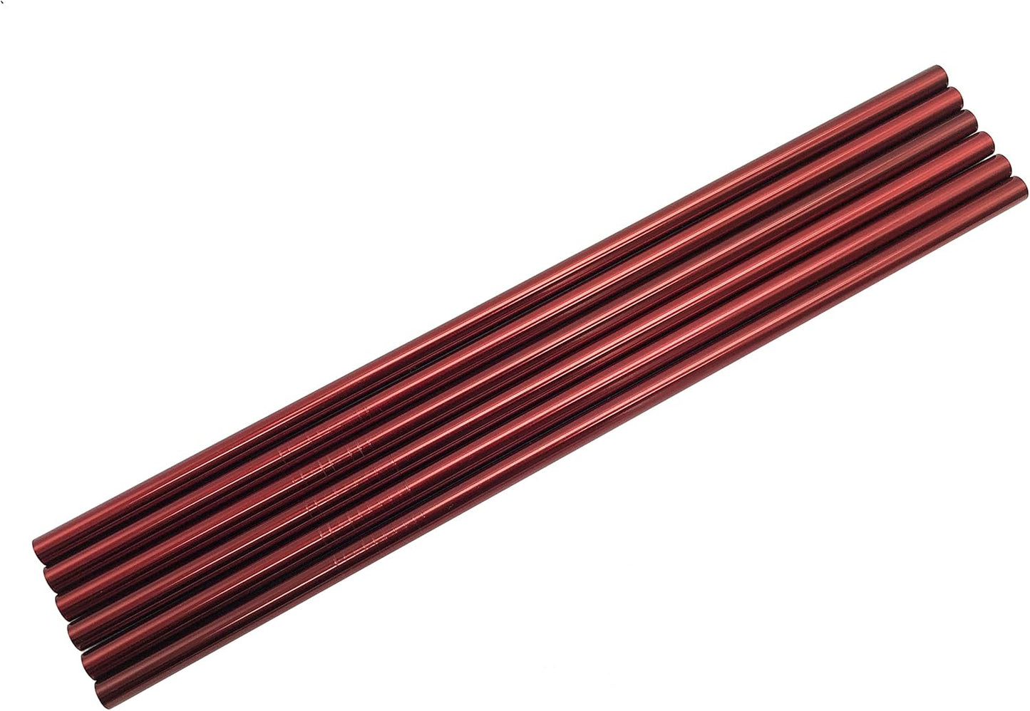 10 Pcs Stainless Steel Straws, Reusable Drinking Straws, Straight Metal Straw Sets with 2 Pcs Cleaning Brushes (10.5 Inch, Red)