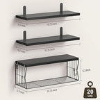 Floating Bathroom Shelves Wall Mounted - Image 3