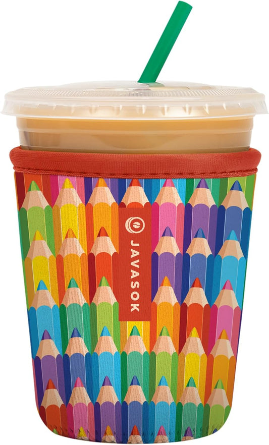 Sok It JavaSok Iced Coffee & Cold Soda Insulated Neoprene Cup Sleeve (Work of Art, Small: 16-20oz)