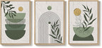 Framed Sage Green Boho Wall Art Bedroom, 3 Piece Bohemian Botanical Paintings - Image 8