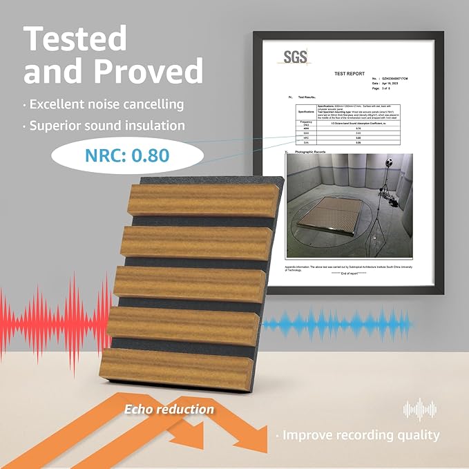 Art3d 4-Pack Acoustic Wood Slat Wall Panels - Image 4