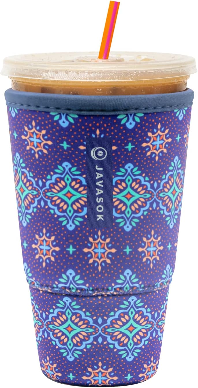 Sok It JavaSok Iced Coffee & Cold Soda Insulated Neoprene Cup Sleeve (Diamond Back, XLarge: 38-42oz)