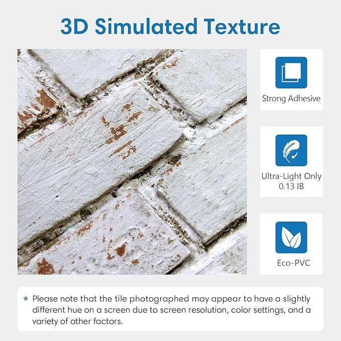 COMSTICKC 3D Faux Brick Wall Panels Peel and Stick, Small Size Self Adhesive - Image 4
