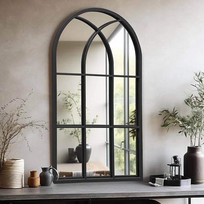 Dewfig Arched Window Wall Mirror, Decorative Mirror, Vanity Mirrors - Image 8