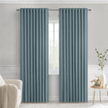 MIULEE Greyish Blue Back Tab Blackout Curtains 90 Inches Long 2 Panels Set by MIULEE