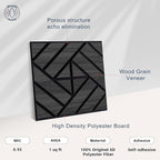 WoveN SounD Artisan Acoustic Wall Panels, 16 Pack 12x12 Inch, PVC Wood Grain - Image 3