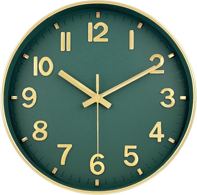 Modern Wall Clock, 10 Inch Digital Wall Clocks Battery Operated, Round Non by MABPEDO