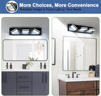 360° Rotate LED Bathroom Vanity Light Fixtures, 1300LM Acrylic Matte Black - Image 6