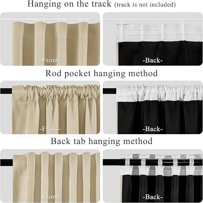 RYB HOME 100% Blackout Sliding Door Curtain, Extra Wide Room Divider Curtain - Image 3