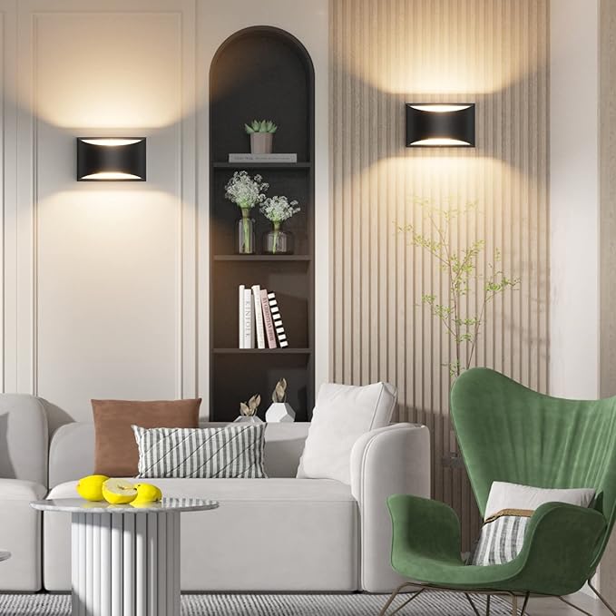 Aipsun Black Modern LED Wall Sconce Indoor Wall Lights 1 Pack Hardwired Up and - Image 5