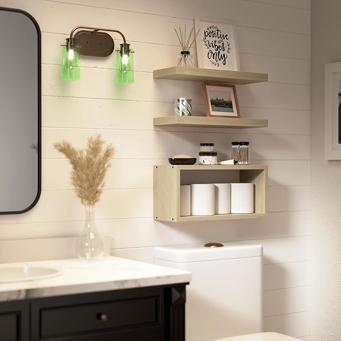 RICHER HOUSE Floating Shelves Set of 3, Modern Bathroom Shelves Wall Mounted - Image 6