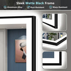 50x32 Black Framed LED Bathroom Mirror - Image 9
