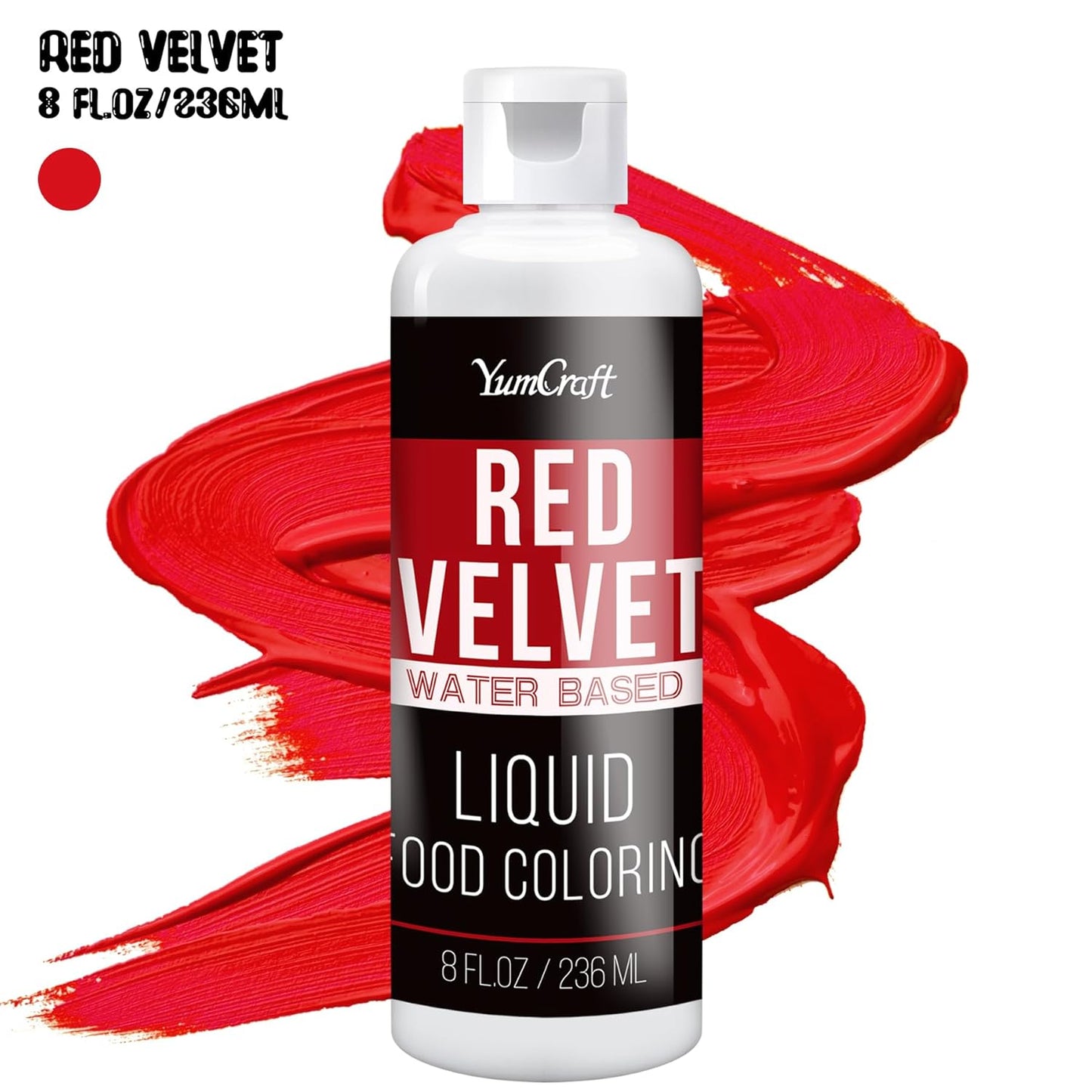 Food Coloring Liquid - Vibrant Color Food Coloring for Cake Decorating, Baking, Easter Egg, Icing - Tasteless Food Color Dye for Fondant, Cooking, Slime, Airbrush (Red velvet, 8 Fl.oz)