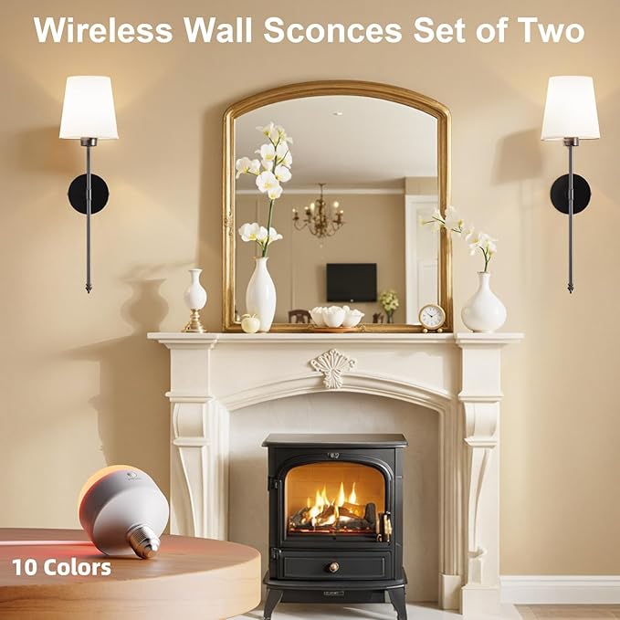 IRONPAX Wall Sconces Battery Operated Set of 2, Wireless Rechargeable Wall - Image 8
