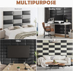 IFNOW Wall Mounted Upholstered Headboard King, 12 Panels 3D Peel and Stick - Image 7