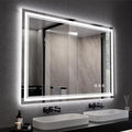 Bathroom Mirror, 44x30 Inch Gradient Front and Backlit Smart Mirror, 3 Colors by VanPokins-GlobalHighEndLEDBathroomMirrorBrand